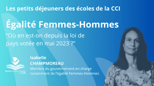 Isabelle CHAMPMOREAU - Membre du gouvernement NC - à la rencontre des étudiants et des Alumni des écoles de la CCI 