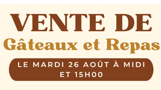 VENTE DE GÂTEAUX ET PLATS À L'EGC